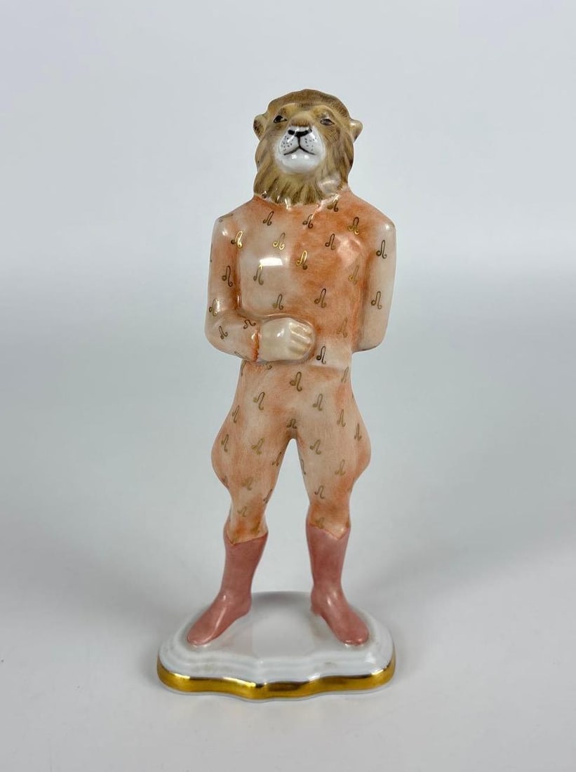 RARE HEREND HUNGARY LEO ZODIAC COLLECTION LION MAN FIGURINE (1 of 9)