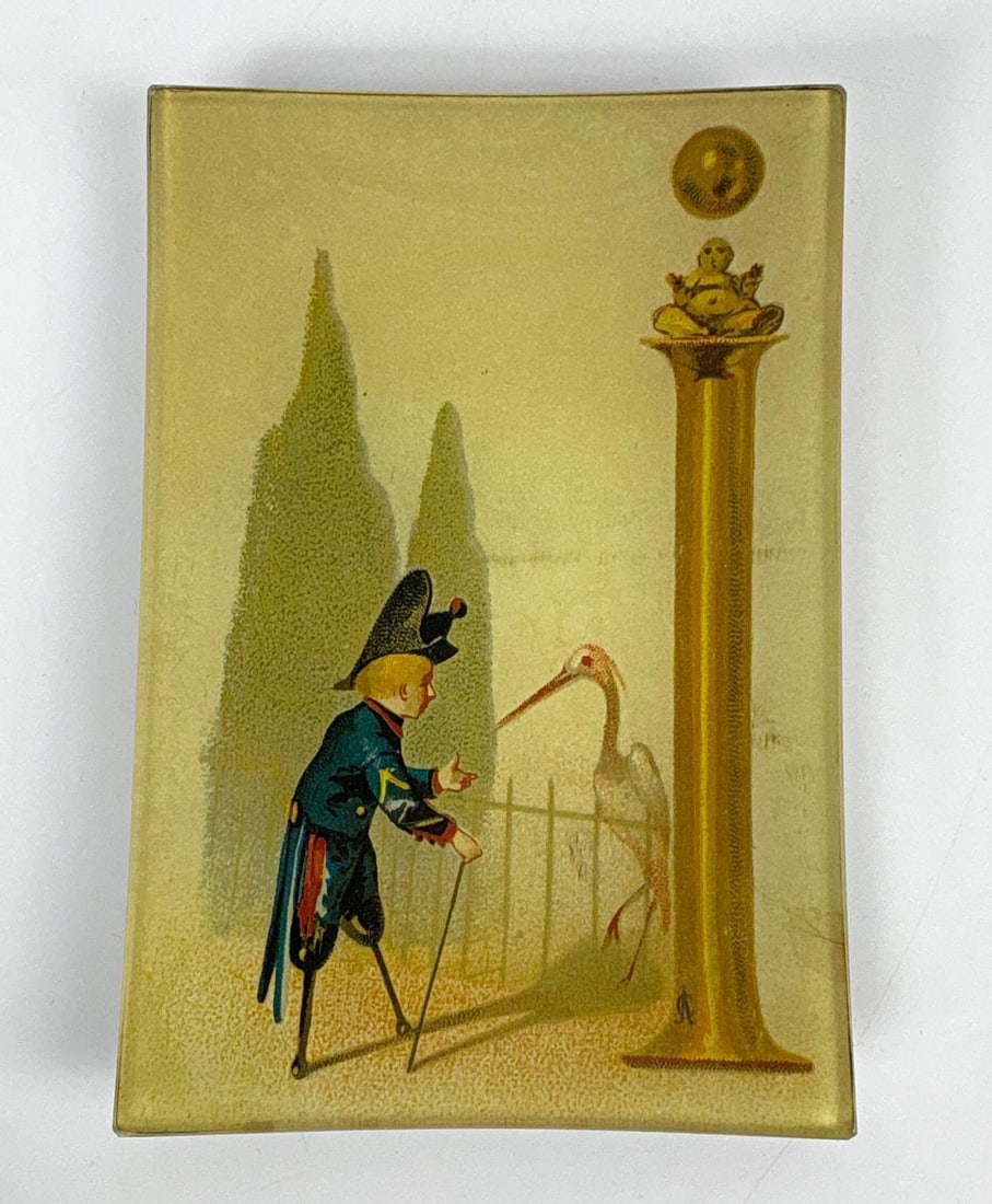 VINTAGE JOHN DERIAN DECOUPAGE RECTANGULAR GLASS PLATE/TRAY (1 of 8)