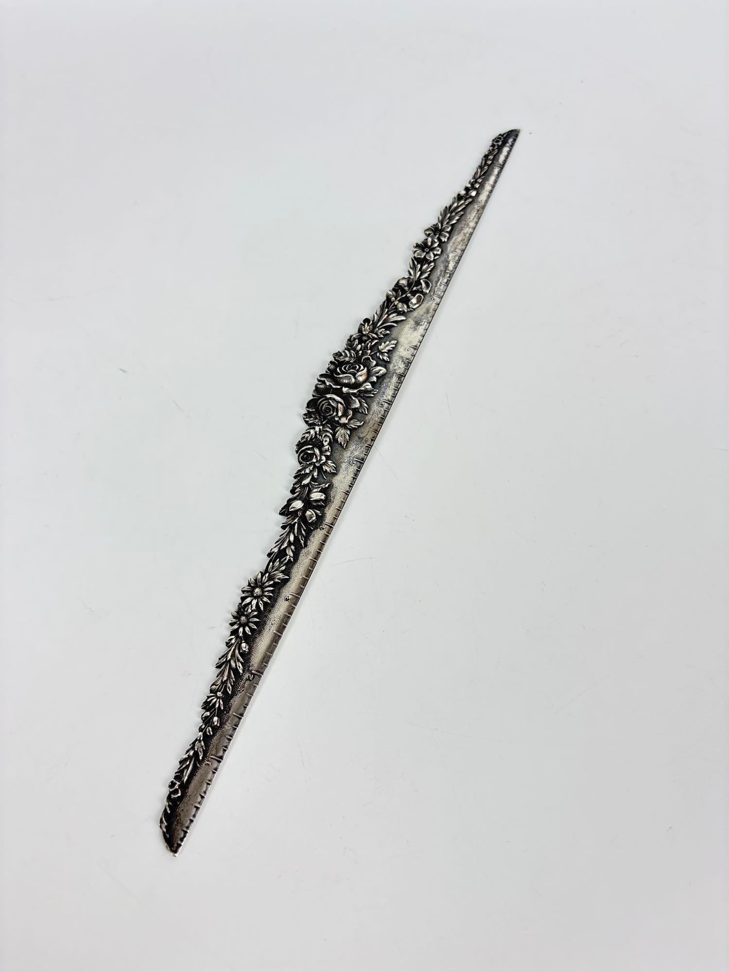 S. KIRK & SON STERLING SILVER REPOUSSE RULER (2.78 OZT) (1 of 7)