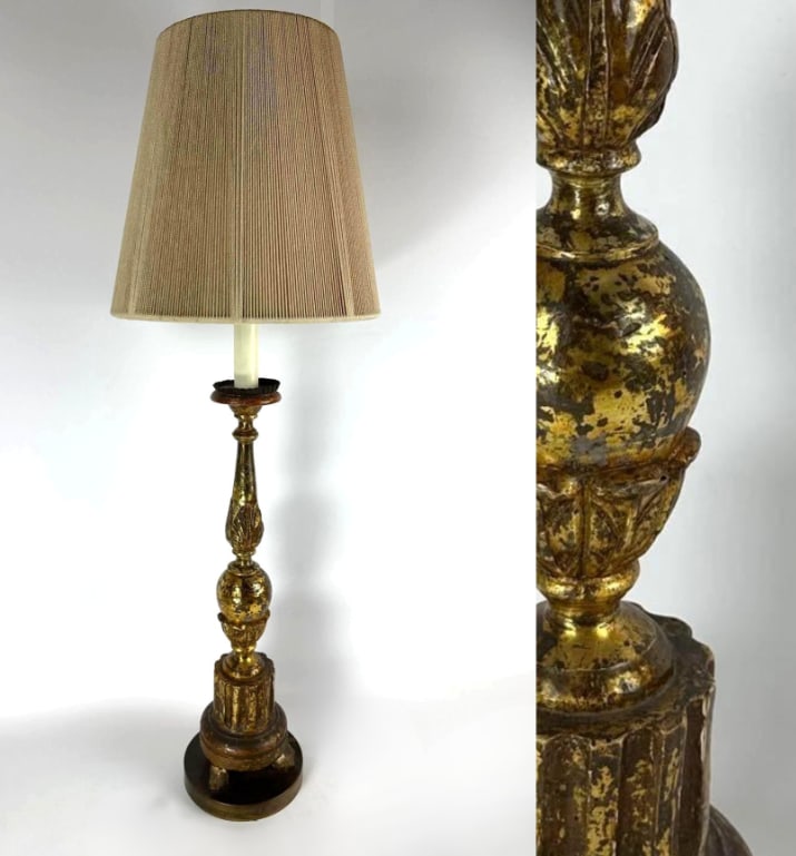 IMPRESSIVE ORNATE GILTWOOD BALUSTER-FORM TABLE LAMP (1 of 7)