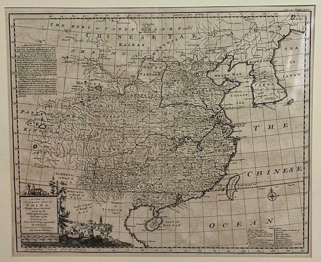 RARE EMANUEL BOWEN 18TH CENTURY MAP OF CHINA (1 of 5)