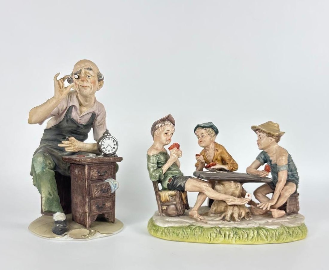 PAIR OF PORCELAIN FIGURES INCL CAPODIMONTE "THE CHEATS" (1 of 11)