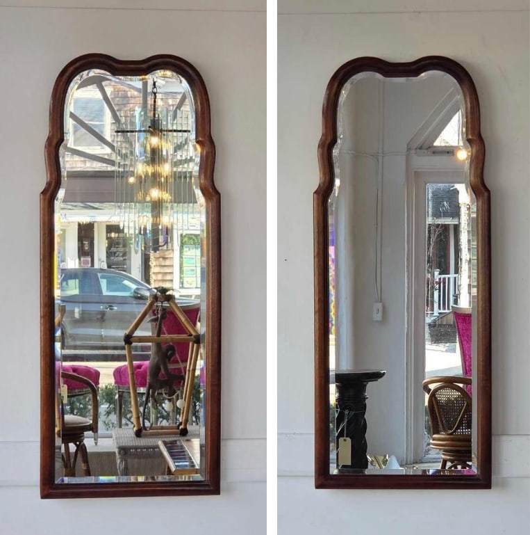 PAIR OF THOMASVILLE FRENCH STYLE ARCHED BEVELED GLASS CONSOLE MIRRORS (1 of 18)