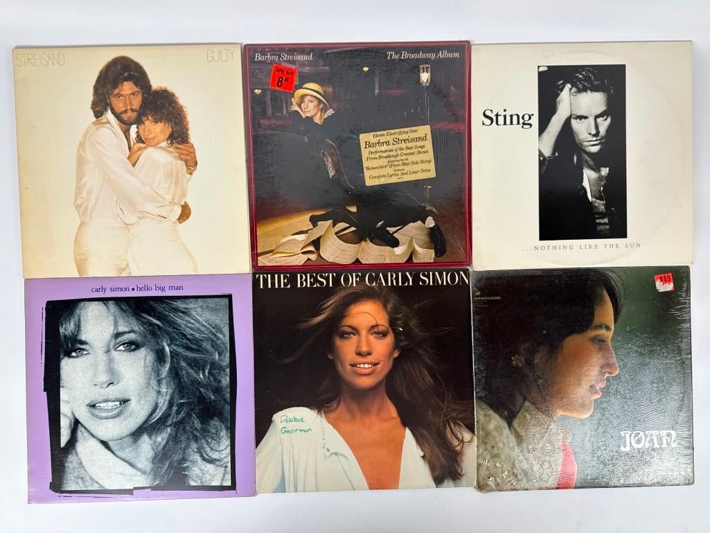 VINTAGE FEMALE VOCALIST POP FOLK VINYL LOT BARBRA STREISAND CARLY SIMON (1 of 2)