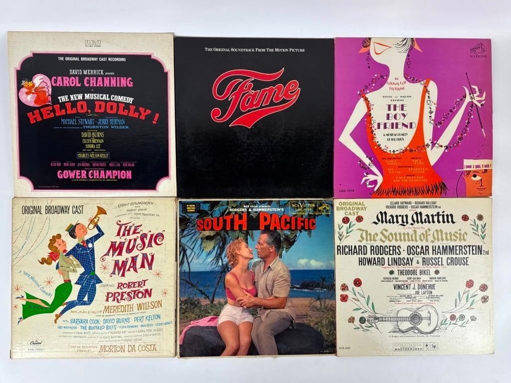 VINTAGE BROADWAY CAST AND MOVIE SOUNDTRACK VINYL RECORD LOT OF 6 (1 of 2)