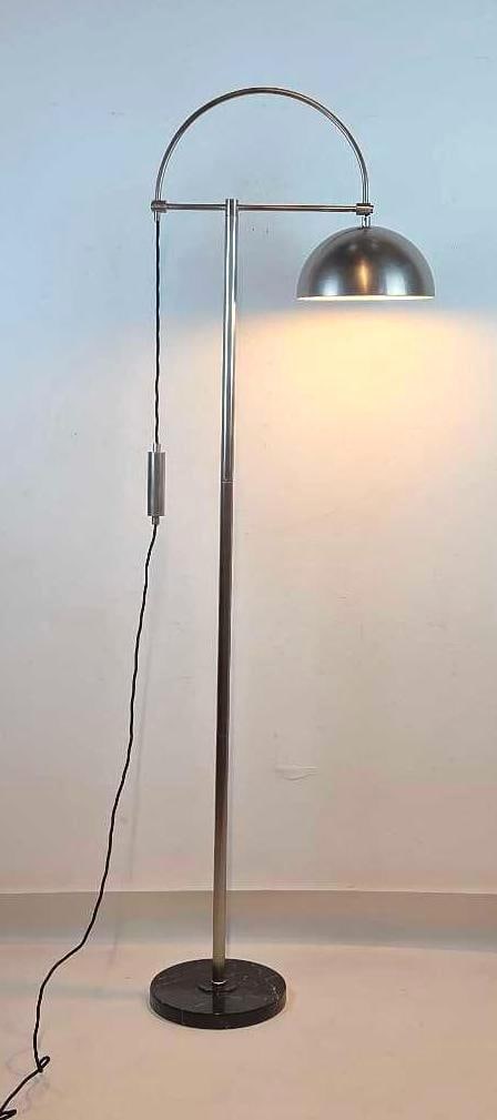 MID CENTURY MODERN ARTERIORS "JILLIAN" ARCH BRUSHED NICKEL 78" ADJUSTABLE FLOOR LAMP (1 of 13)
