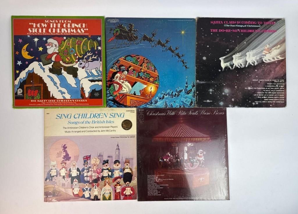 VINTAGE CHILDREN’S CHRISTMAS VINYL RECORD LOT GRINCH SANTA CLAUS BRITISH ISLES (1 of 2)