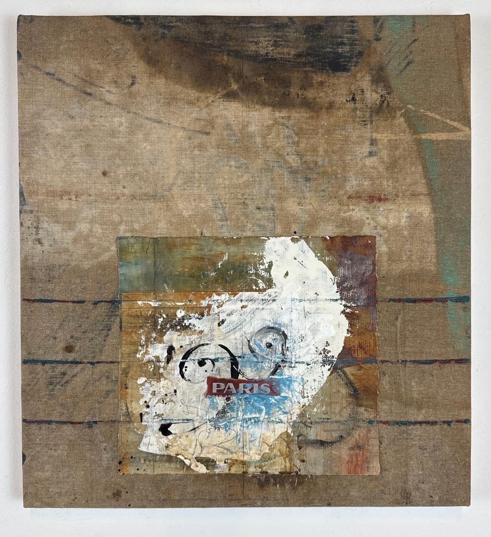 GREGORY JOHNSTON ATTR. ORIGINAL MIXED MEDIA ON CANVAS "PARIS" (1 of 6)