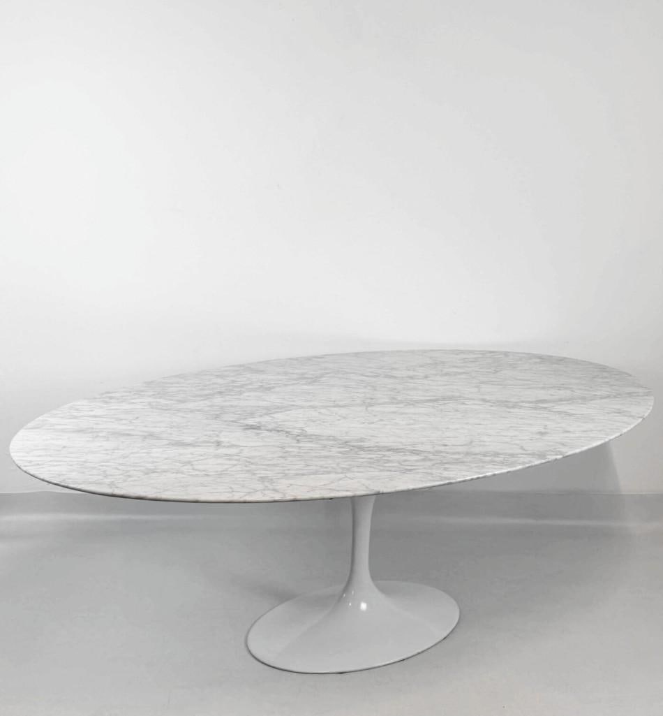 VINTAGE MID-CENTURY MODERN SAARINEN STYLE MARBLE TULIP DINING TABLE 79" (1 of 15)