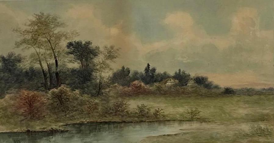 19TH CENTURY WATERCOLOR LANDSCAPE ATTRIBUTED TO AGNES LAIRD (1 of 9)