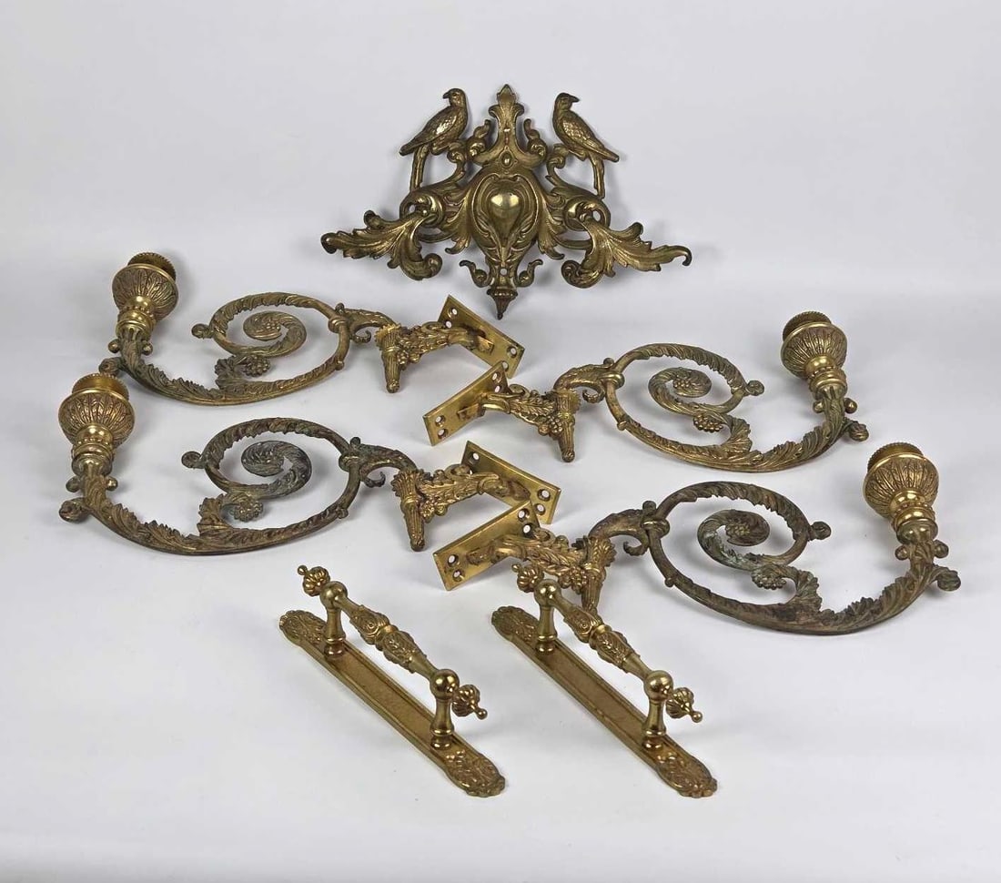 COLLECTION OF ANTIQUE AND VINTAGE BRONZE HARDWARE INCLUDING DOOR PULLS (1 of 12)