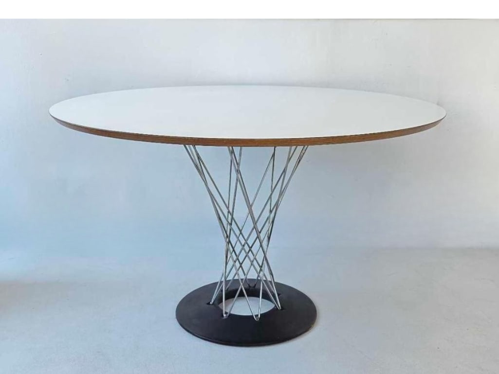 VINTAGE ISAMU NOGUCHI KNOLL CYCLONE DINING TABLE WITH WHITE LAMINATE TOP (1 of 10)