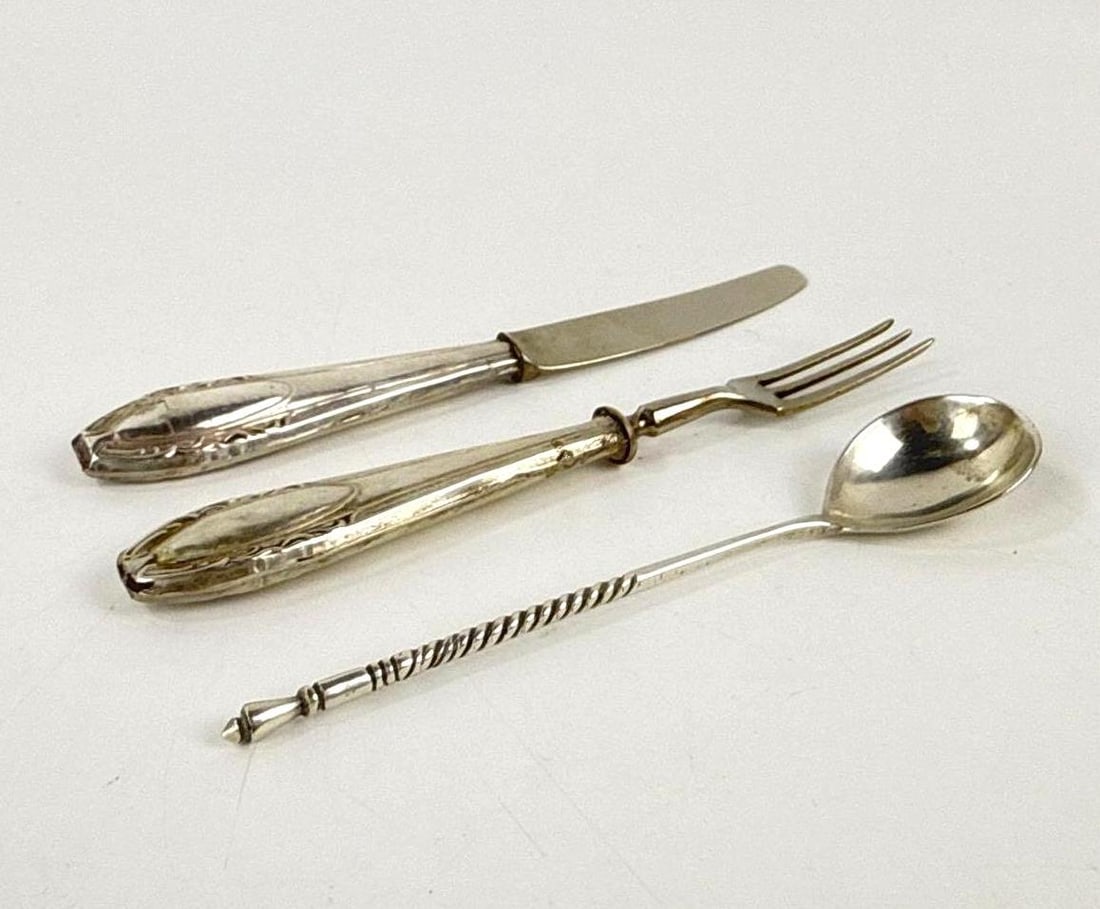 800 SILVER DESSERT FRUIT FLATWARE SET - 5