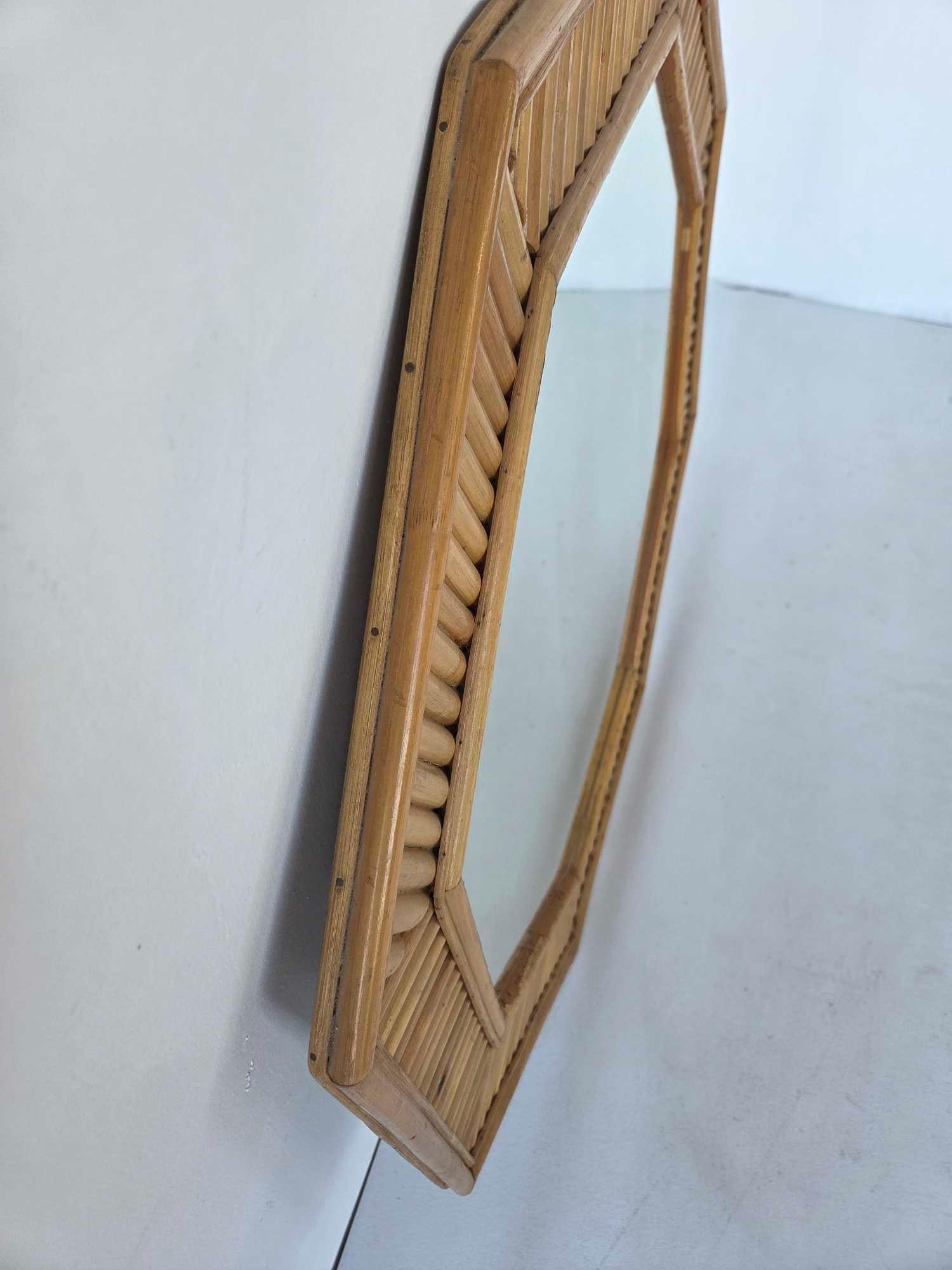 VINTAGE SPLIT BAMBOO OCTAGONAL MIRROR - 11