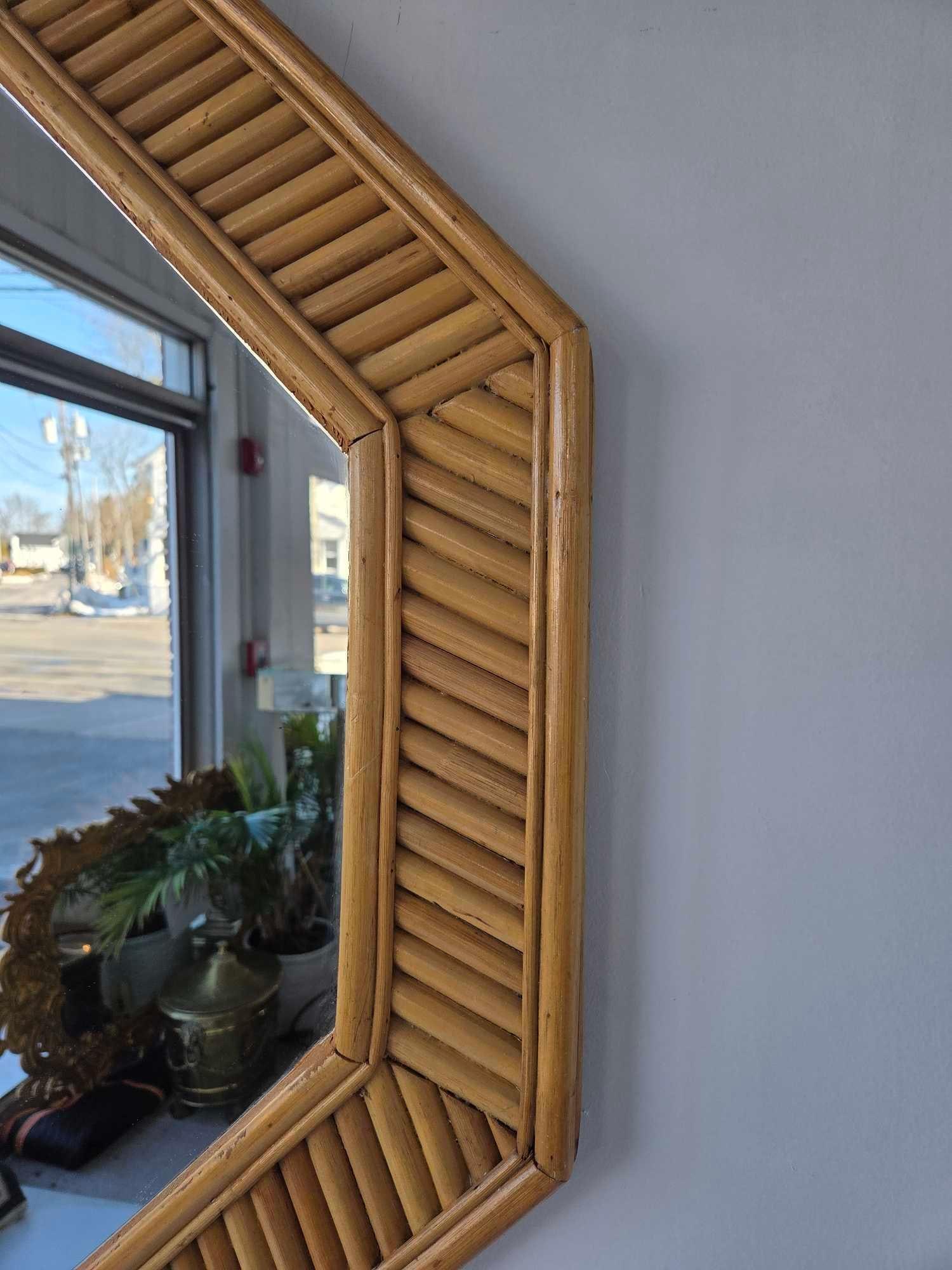 VINTAGE SPLIT BAMBOO OCTAGONAL MIRROR - 5