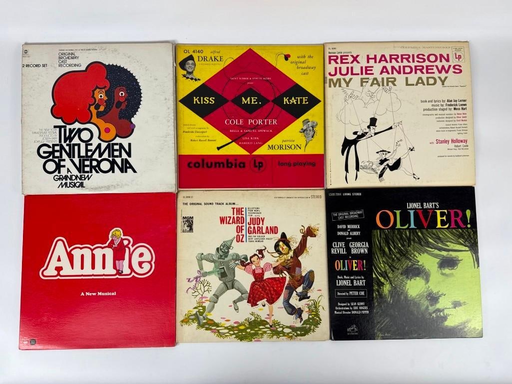 VINTAGE BROADWAY AND MOVIE MUSICAL VINYL RECORD LOT OF 6 (1 of 2)