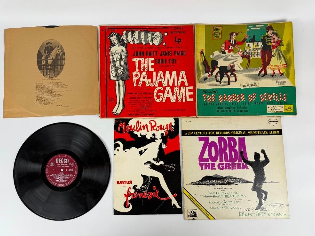 VINTAGE BROADWAY MOVIE SOUNDTRACK VINYL LOT ZORBA THE GREEK PAJAMA GAME (1 of 2)