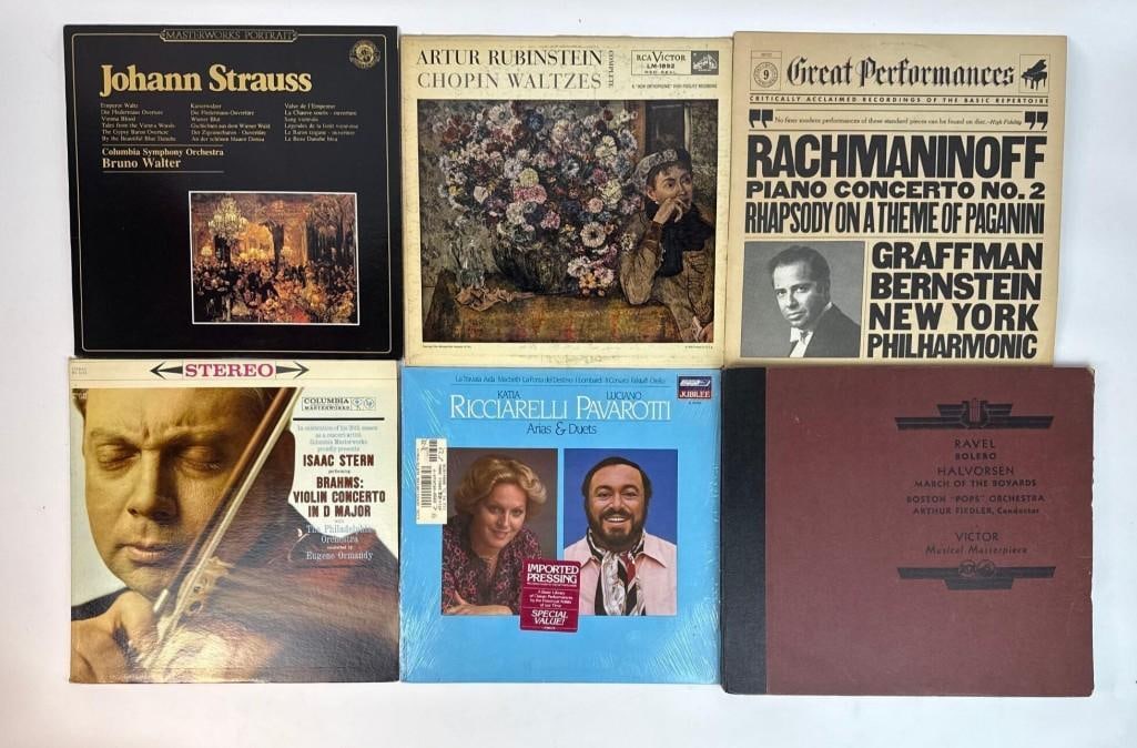 VINTAGE CLASSICAL VINYL RECORD LOT STRAUSS CHOPIN RACHMANINOFF BRAHMS PAVAROTTI (1 of 2)