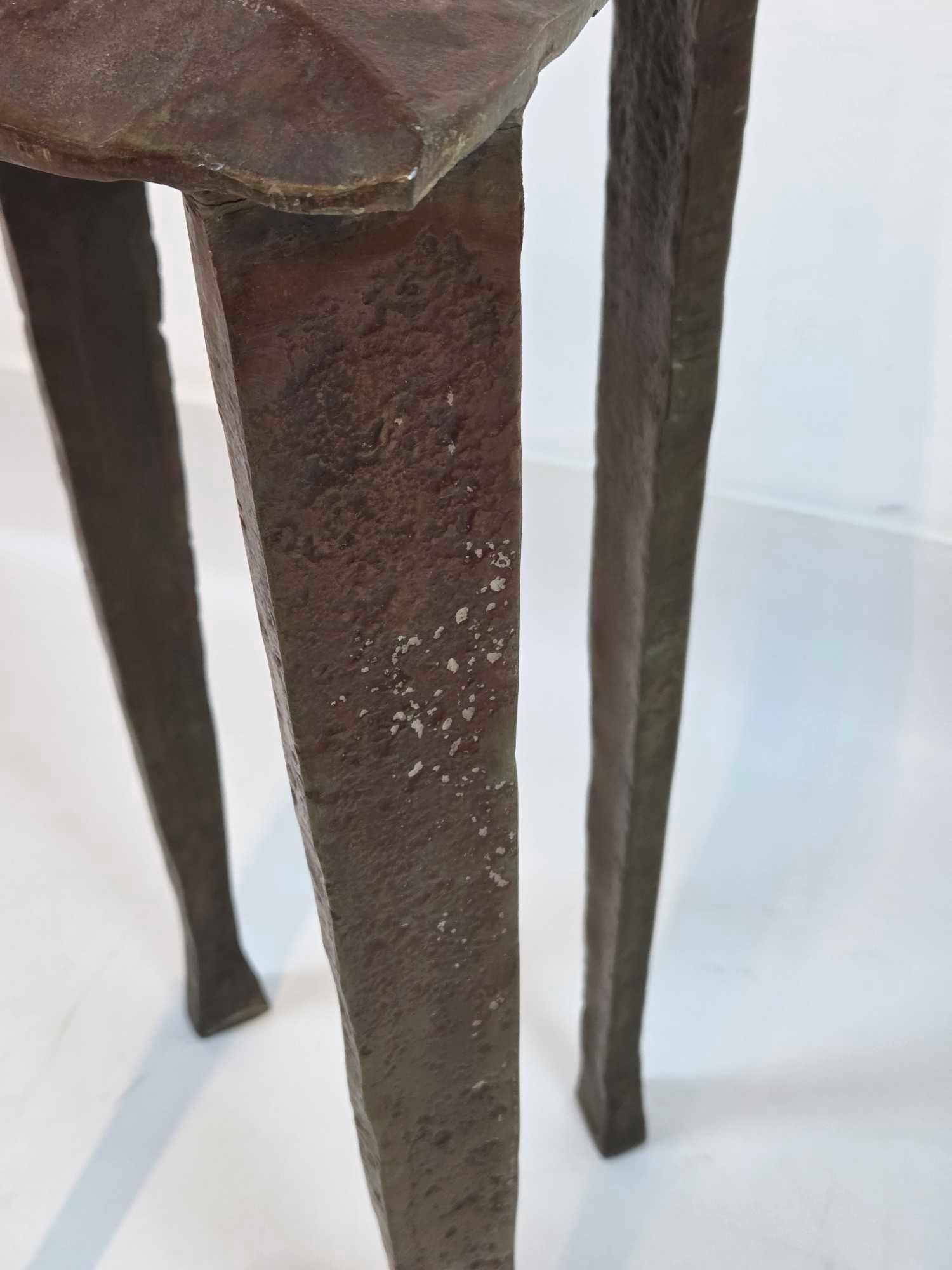 ROBERT FERRARONI BRUTALIST SQUARE SOLID RED BRONZE STAND - 12