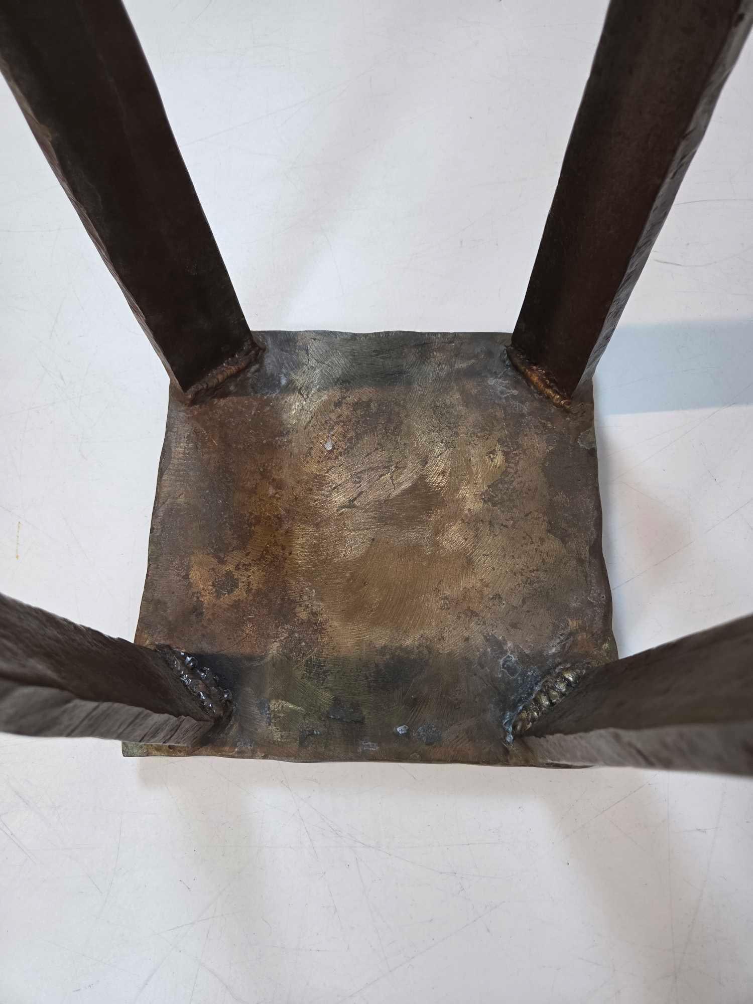 ROBERT FERRARONI BRUTALIST SQUARE SOLID RED BRONZE STAND - 14