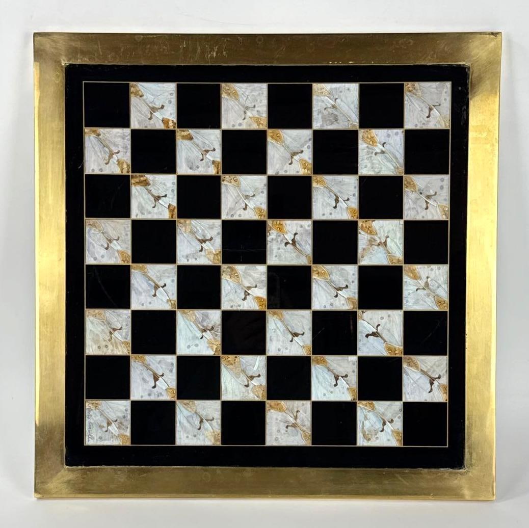 VINTAGE BUTTERFLY WING INLAY CHESSBOARD (1 of 8)