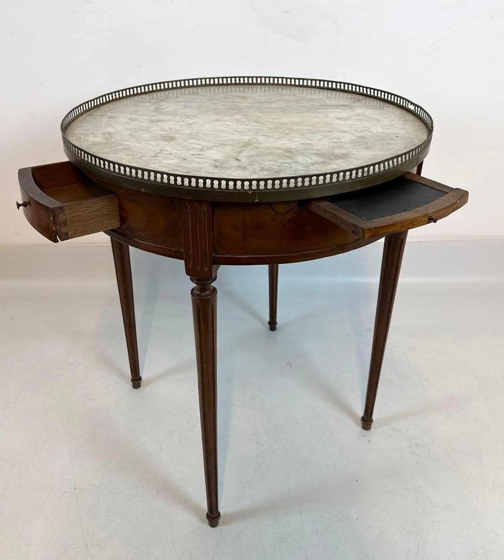 FRENCH LOUIS XVI STYLE MAHOGANY BOUILLOTTE TABLE (1 of 9)