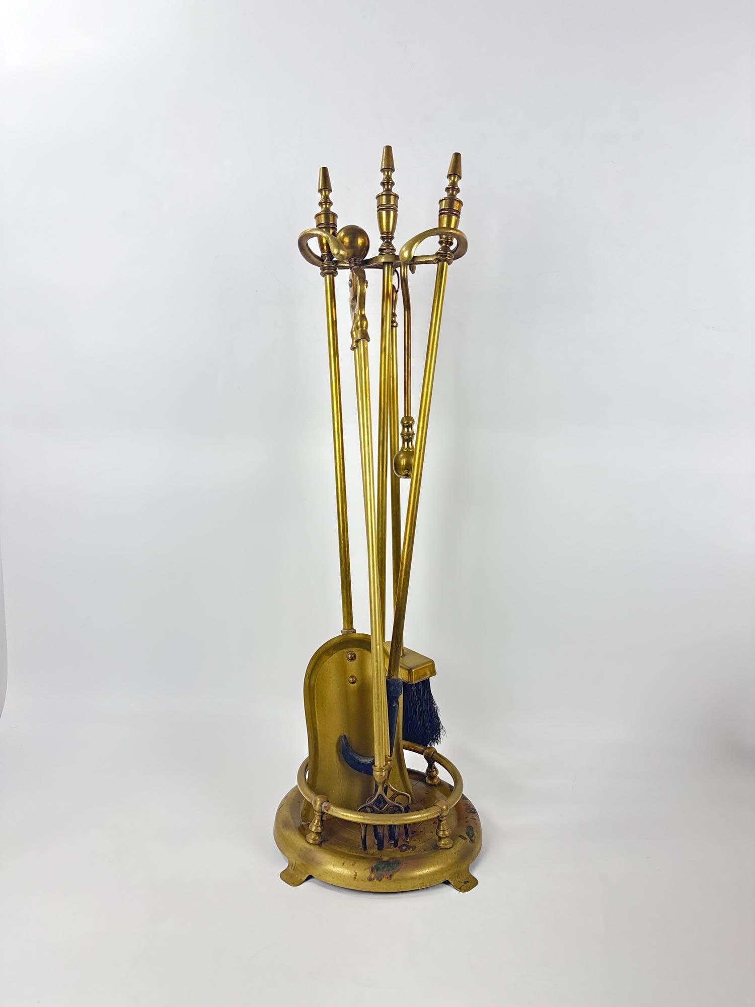 ASSORTED BRASS FIREPLACE ACCESSORIES - 2