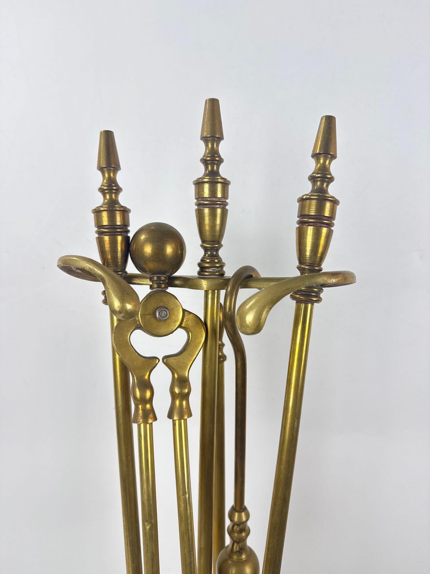 ASSORTED BRASS FIREPLACE ACCESSORIES - 3