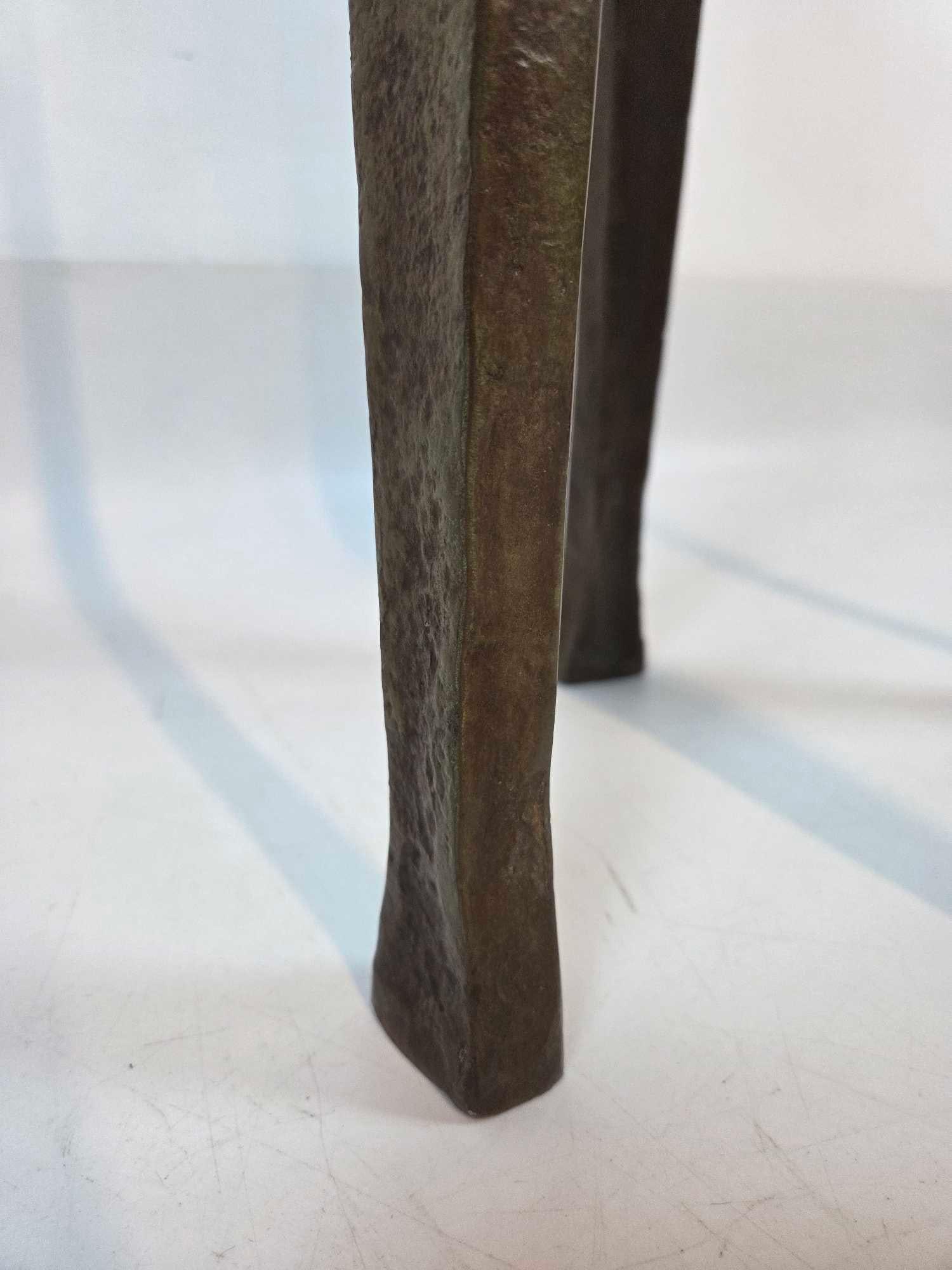 ROBERT FERRARONI BRUTALIST SQUARE SOLID RED BRONZE STAND - 10