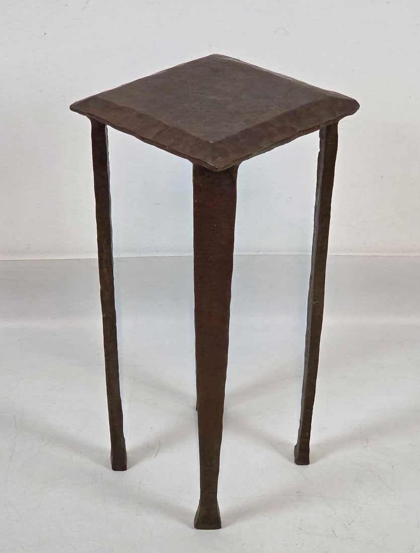 ROBERT FERRARONI BRUTALIST SQUARE SOLID RED BRONZE STAND - 5