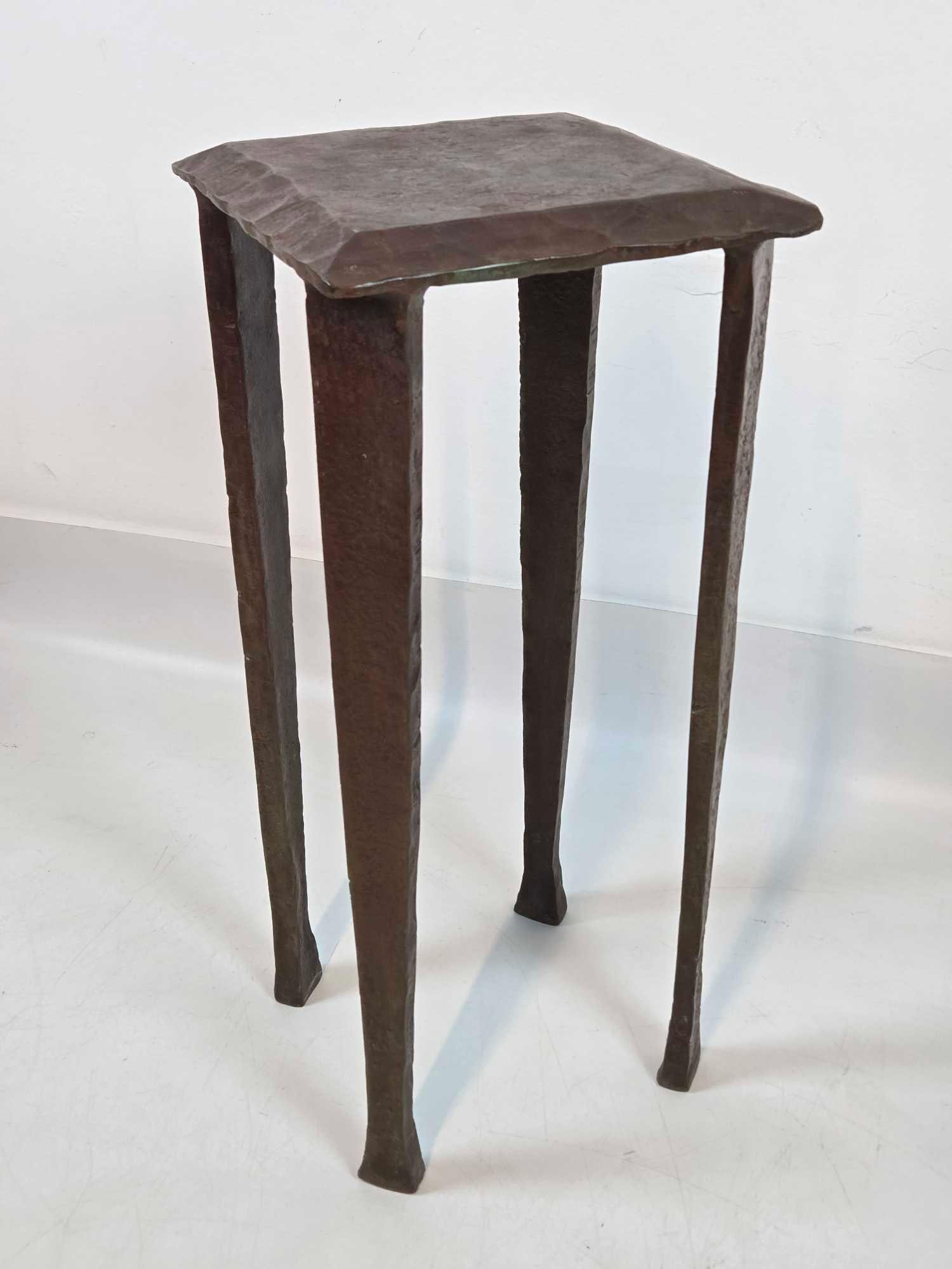 ROBERT FERRARONI BRUTALIST SQUARE SOLID RED BRONZE STAND - 6