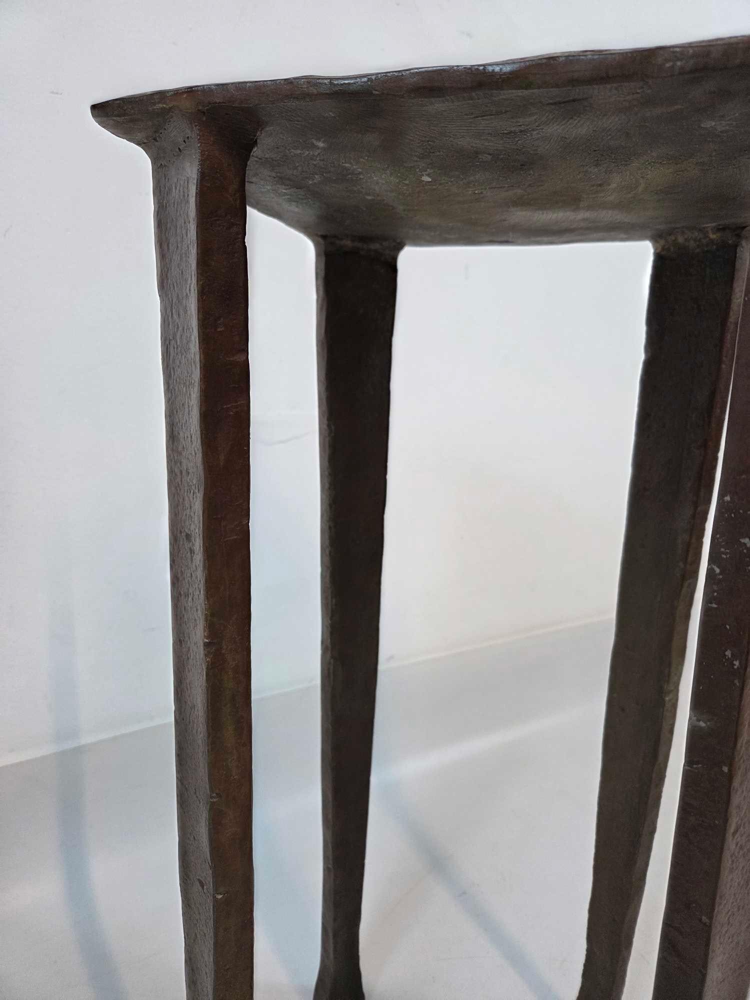 ROBERT FERRARONI BRUTALIST SQUARE SOLID RED BRONZE STAND - 8