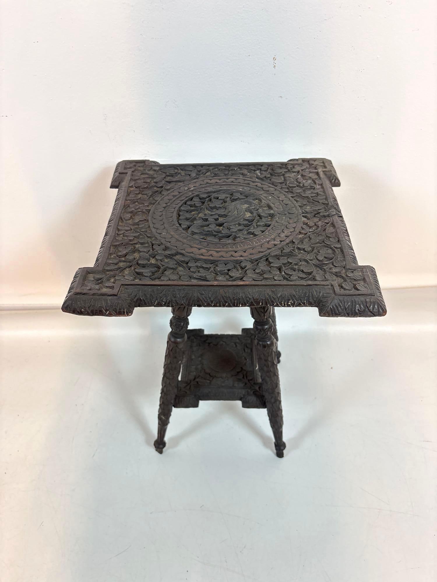 19TH CENTURY ANGLO INDIAN CARVED TABLE - 7