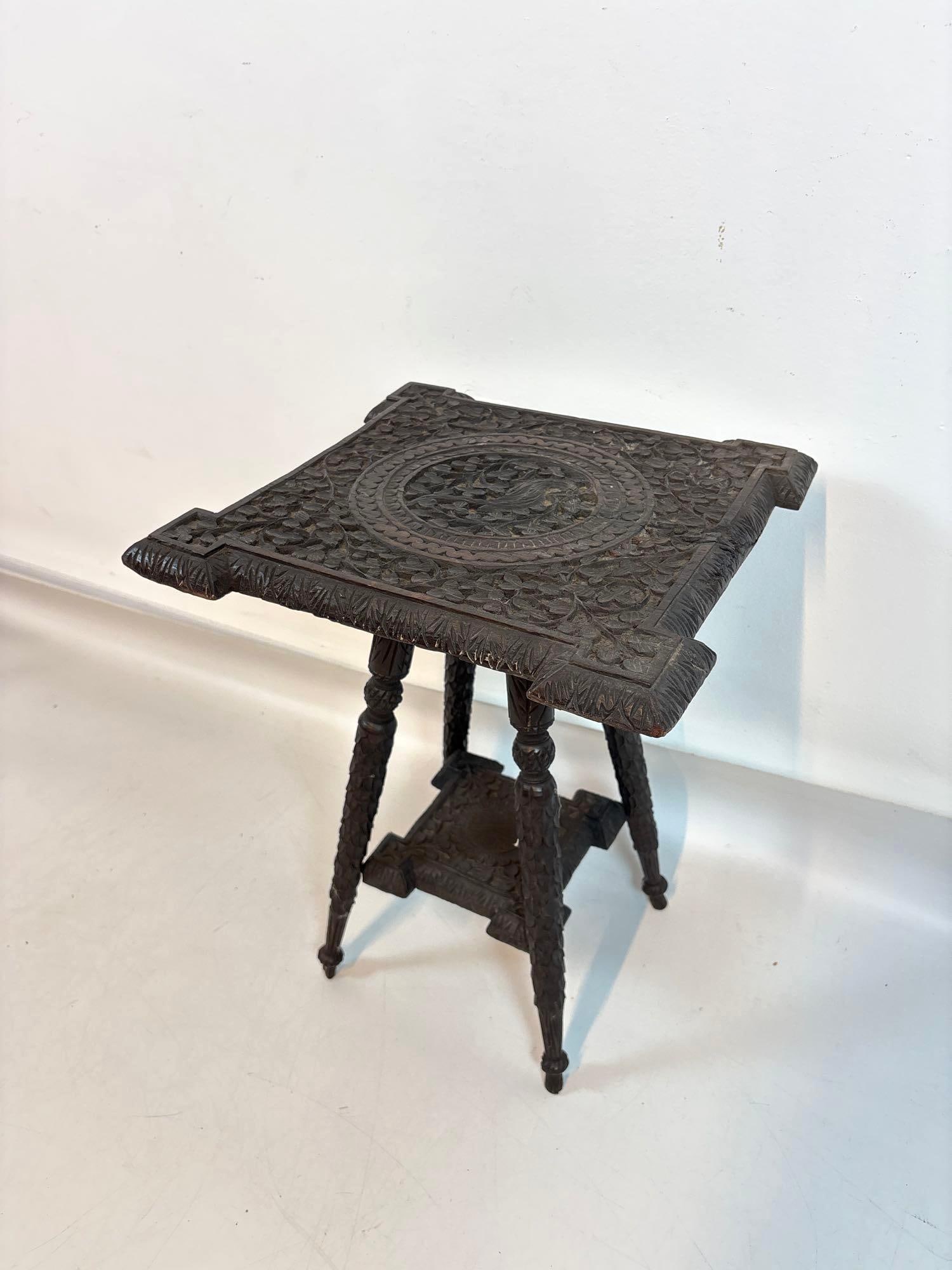 19TH CENTURY ANGLO INDIAN CARVED TABLE - 8