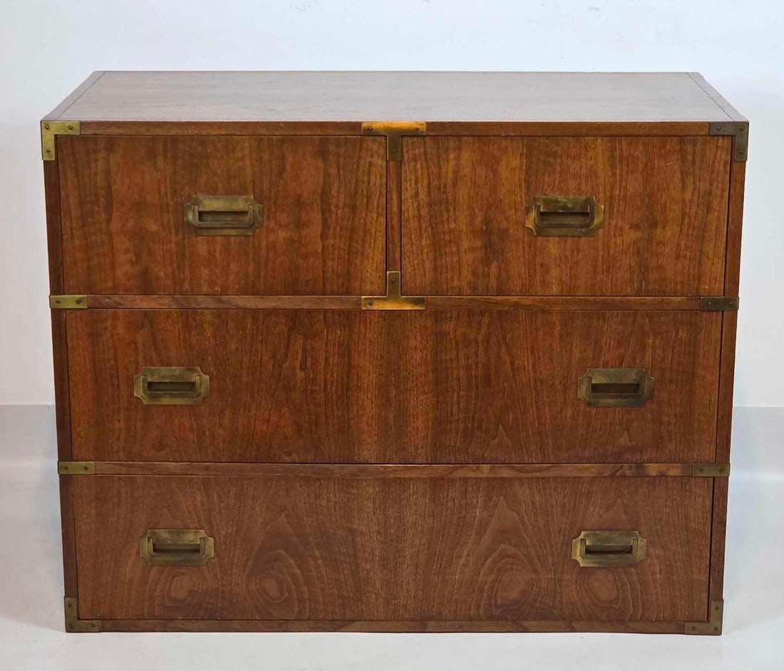 VINTAGE BAKER FURNITURE FOUR-DRAWER CAMPAIGN CHEST (1 of 10)