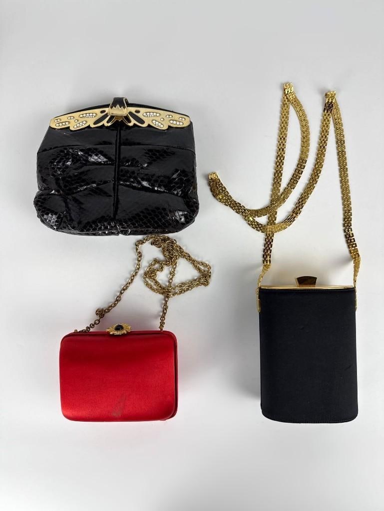 LOT OF 3 VINTAGE CLUTCHES EVENING BAGS INCL RODO ITALY ESCADA DESIGNER HANDBAGS (1 of 9)