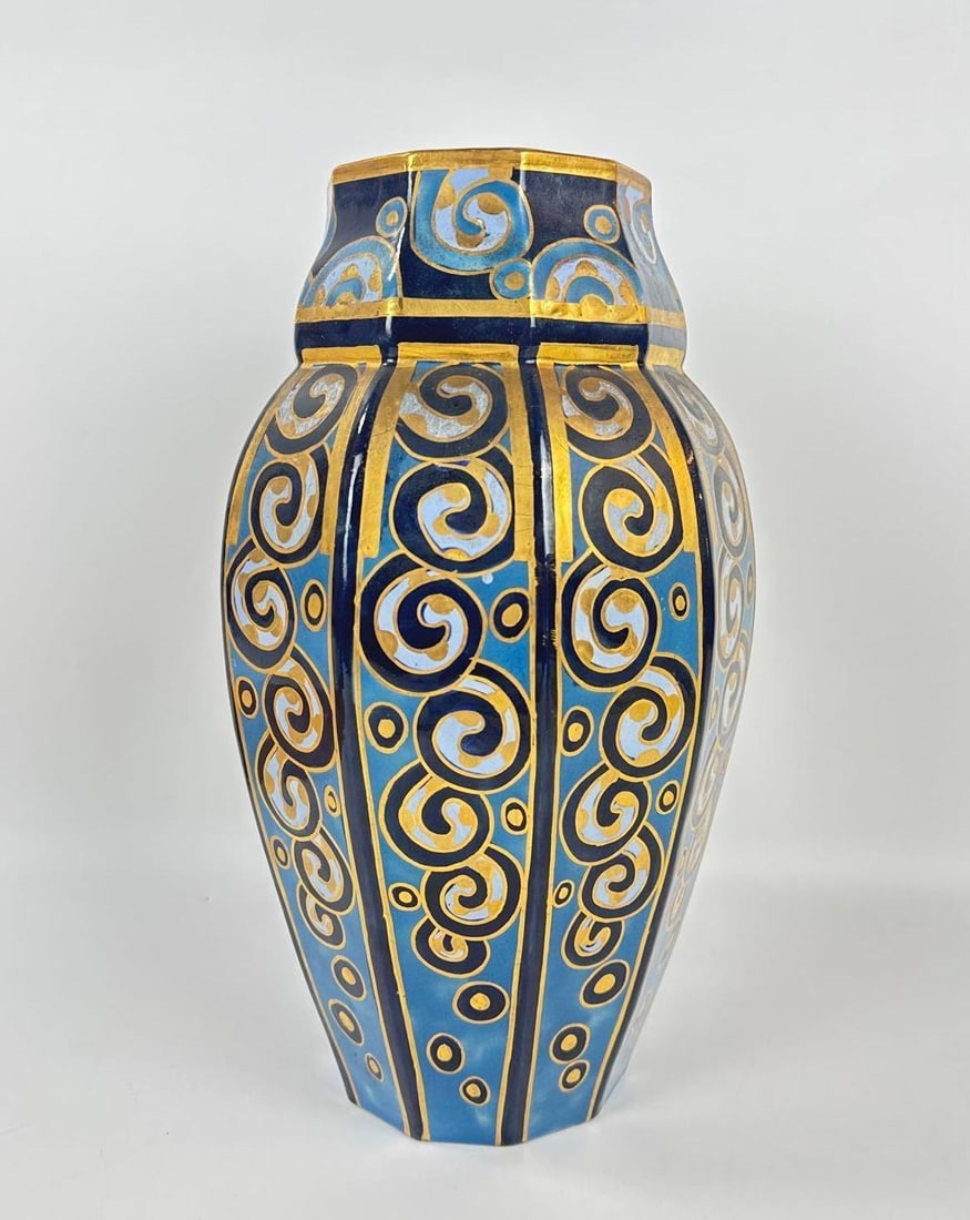 CHARLES CATTEAU CERABELGA ART DECO CERAMIC VASE (1 of 6)