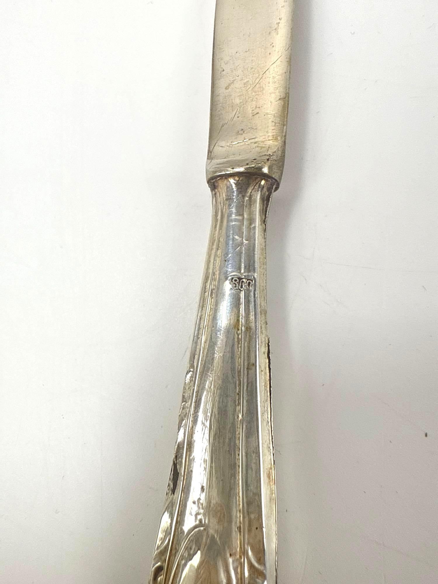 800 SILVER DESSERT FRUIT FLATWARE SET - 13