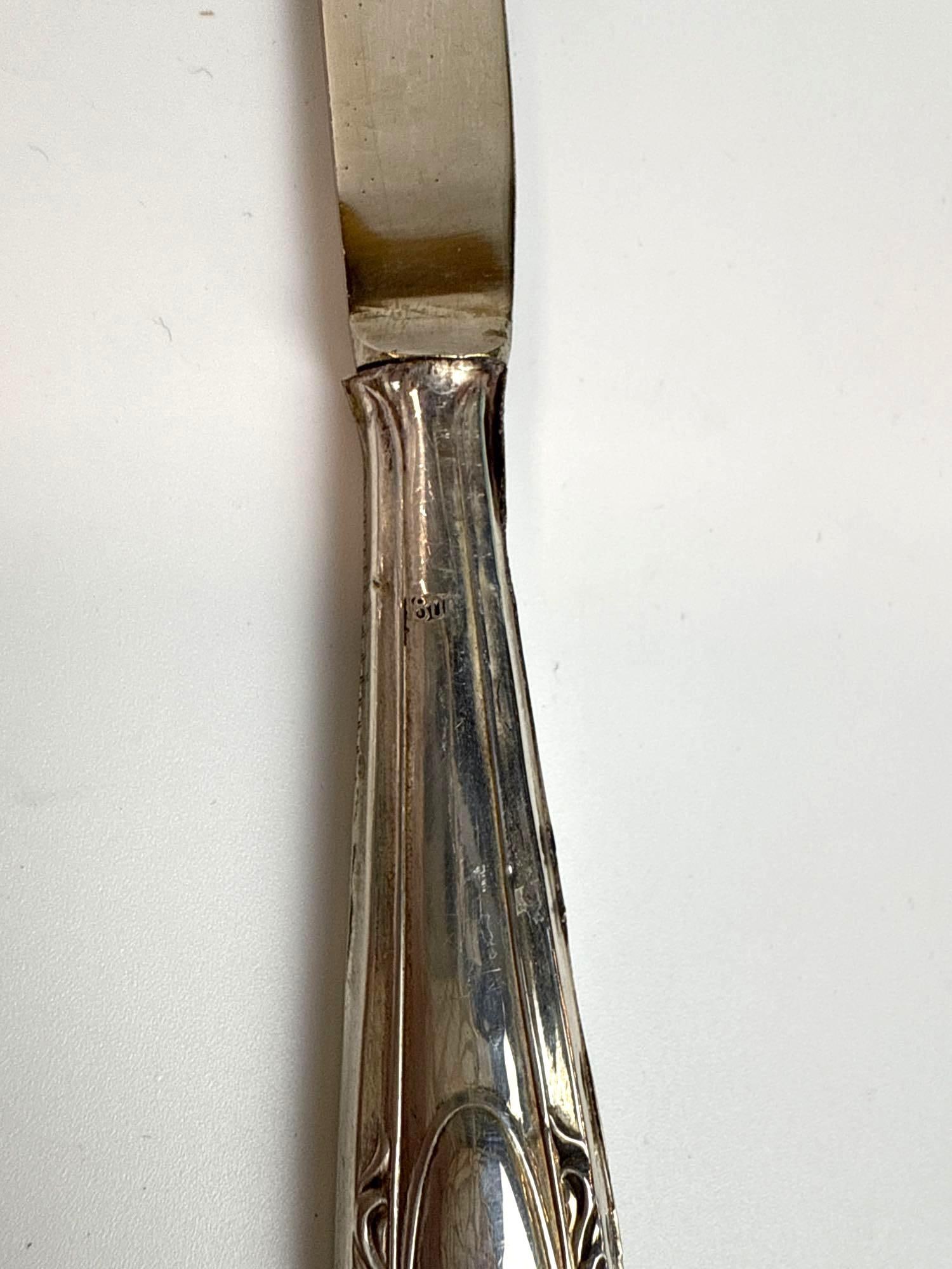 800 SILVER DESSERT FRUIT FLATWARE SET - 17