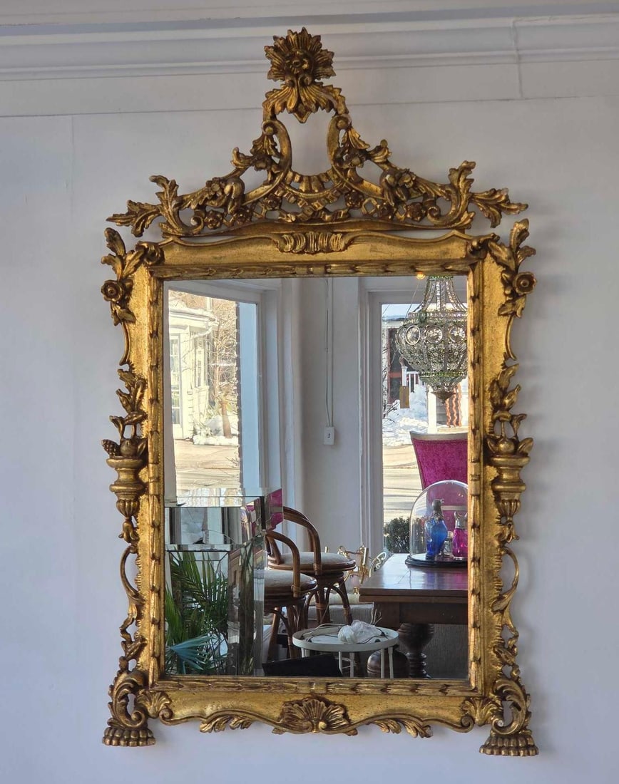 EXCEPTIONAL FRENCH LOUIS XV STYLE GILTWOOD ROCOCO REVIVAL MIRROR (1 of 10)
