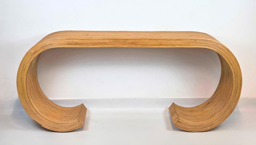 COASTAL LIVING BY UNIVERSAL NATURAL RATTAN WATERFALL TABLE/CONSOLE (1 of 14)