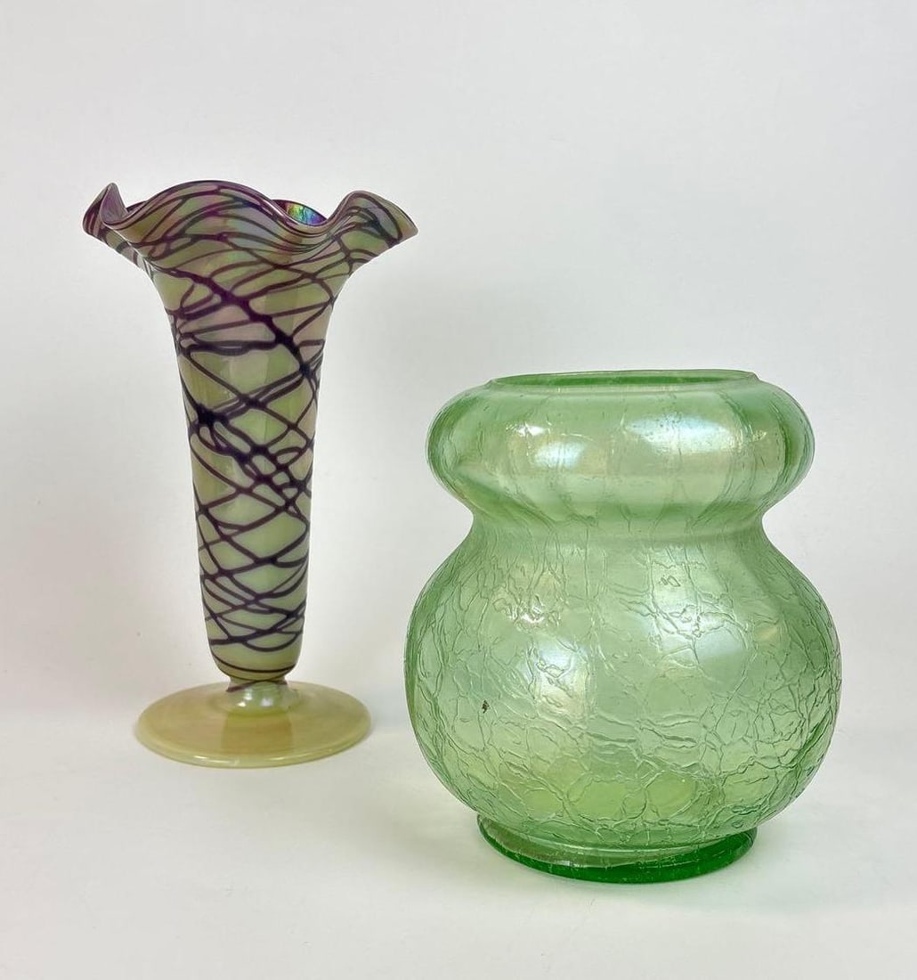 MONT JOYCE STYLE & PALLME-KOENIG STYLE ART GLASS VASES (1 of 8)