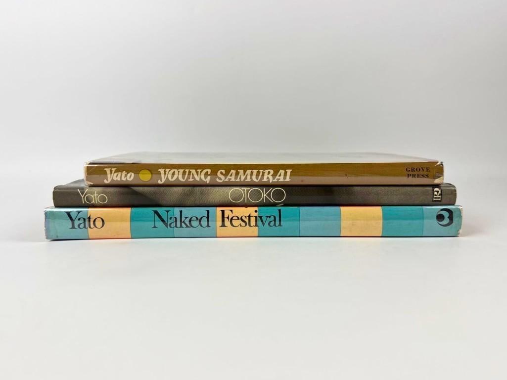 FIRST EDITION FIRST PRINTING TAMOTSU YATO AND YUKIO MISHIMA JAPANESE HOMOEROTIC MALE PHOTOGRAPHY: Collection of three rare mid-century monographs comprising "Otoko", "Young Samurai", "OTOKO: Photo-Studies of the Young Japanese Male", and "Naked Festival" documenting