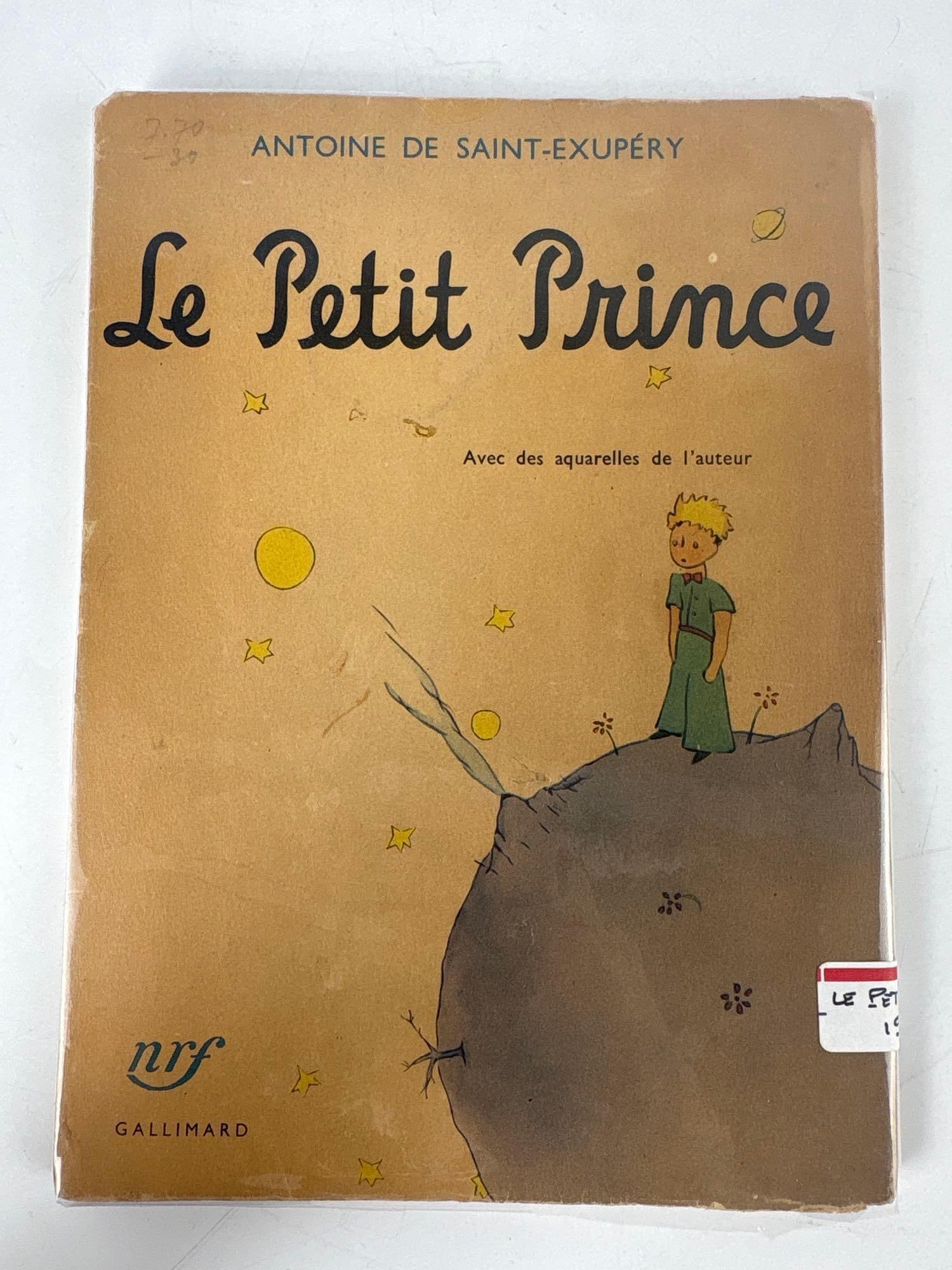 ANTOINE DE SAINT-EXUPERY LE PETIT PRINCE RARE GALLIMARD EDITION FRENCH LANGUAGE: *Classic 1940s French edition of The Little Prince with original author illustrations published by Gallimard NRF. Approximate Dimensions: 6.5 X 8.75" Artist or Maker: Antoine de Saint-Exubery Pr