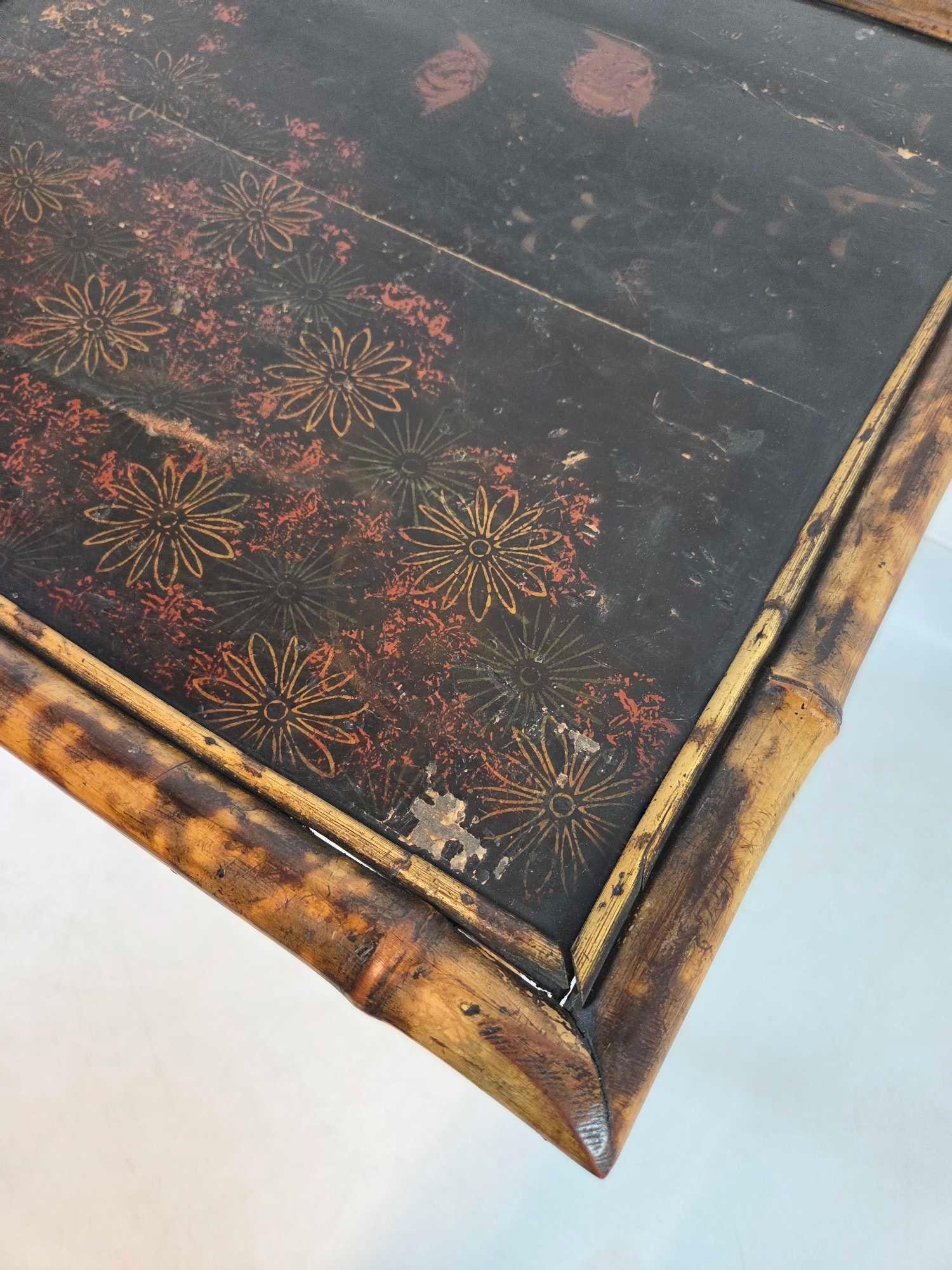 BAMBOO LACQUERED SQUARE SIDE TABLE - 11