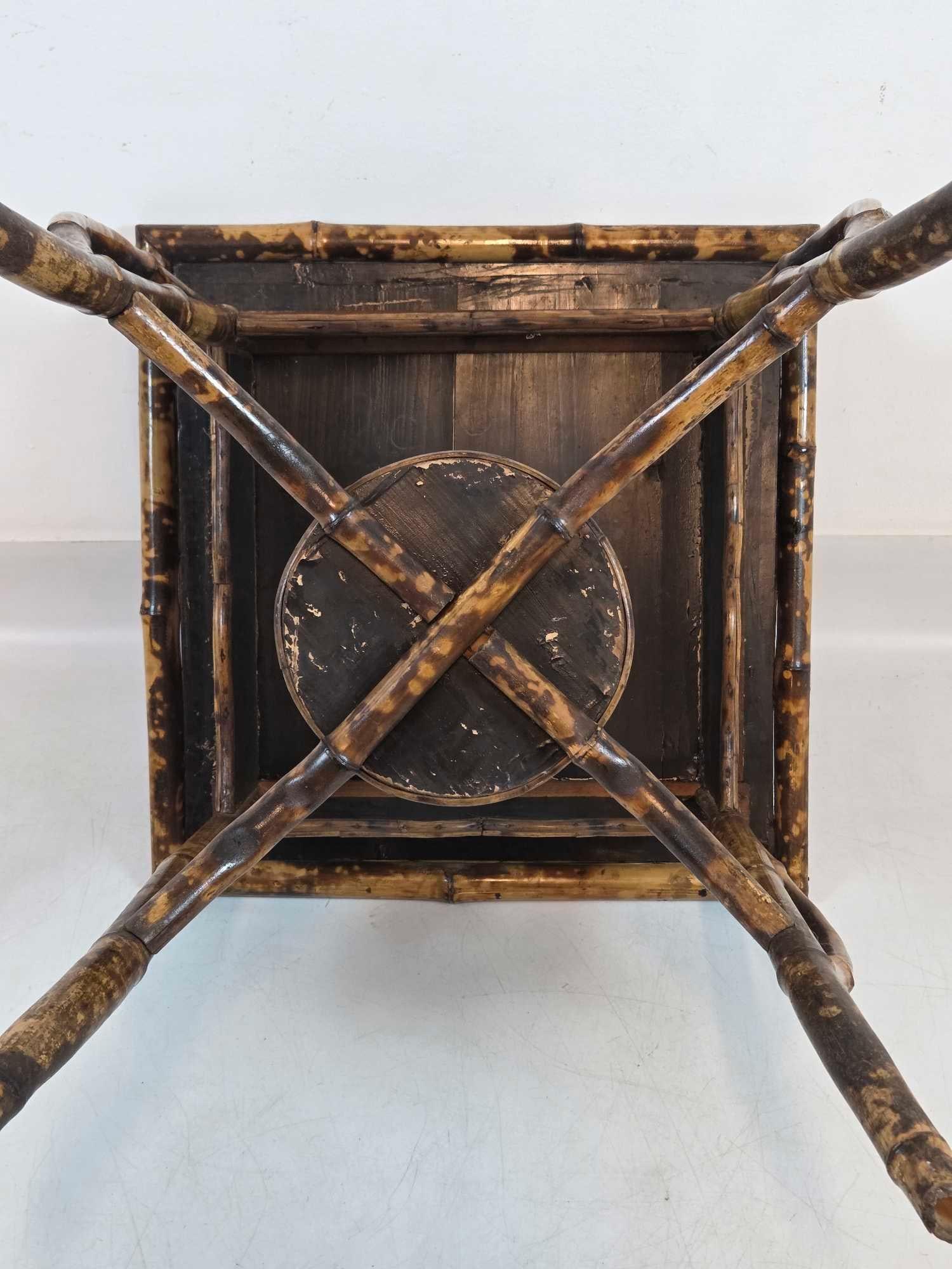 BAMBOO LACQUERED SQUARE SIDE TABLE - 16