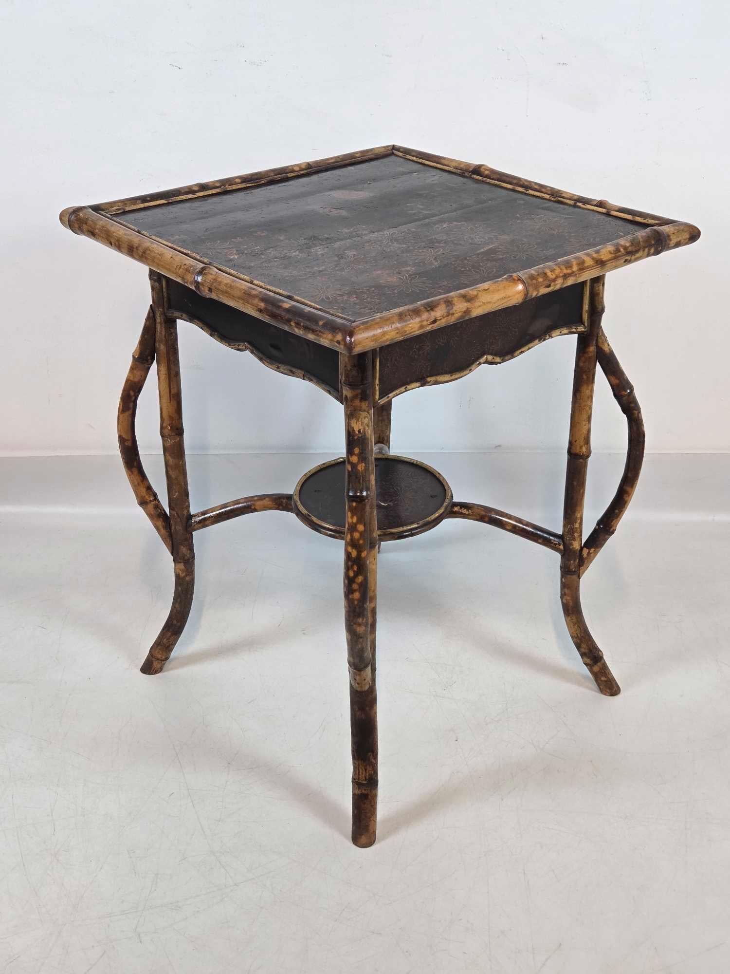 BAMBOO LACQUERED SQUARE SIDE TABLE - 2