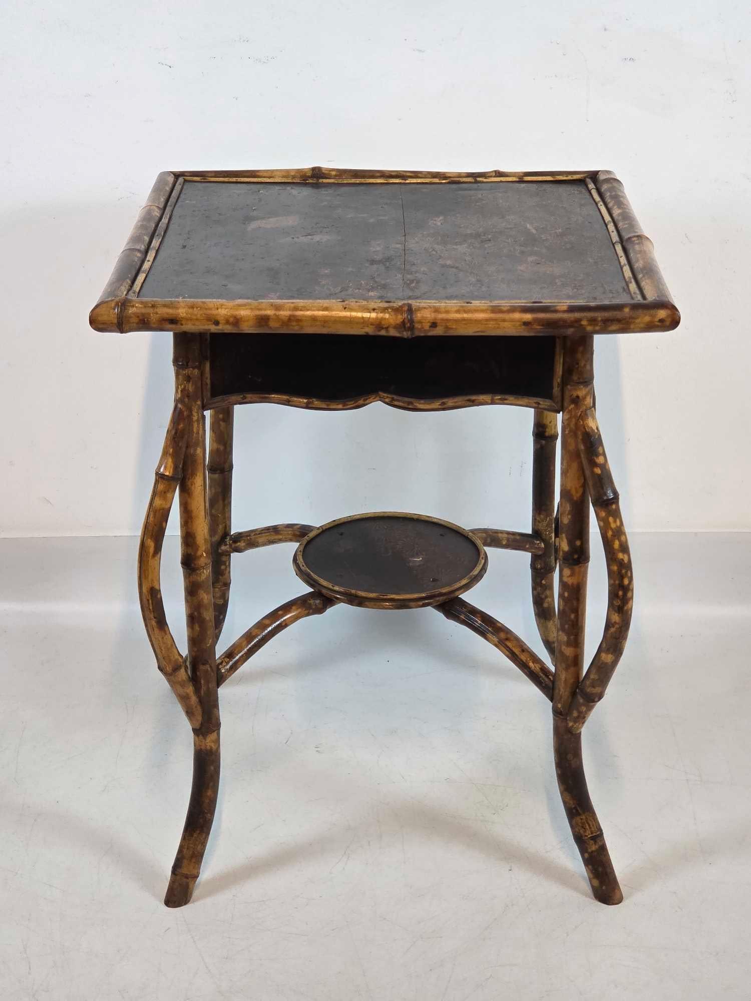 BAMBOO LACQUERED SQUARE SIDE TABLE - 4