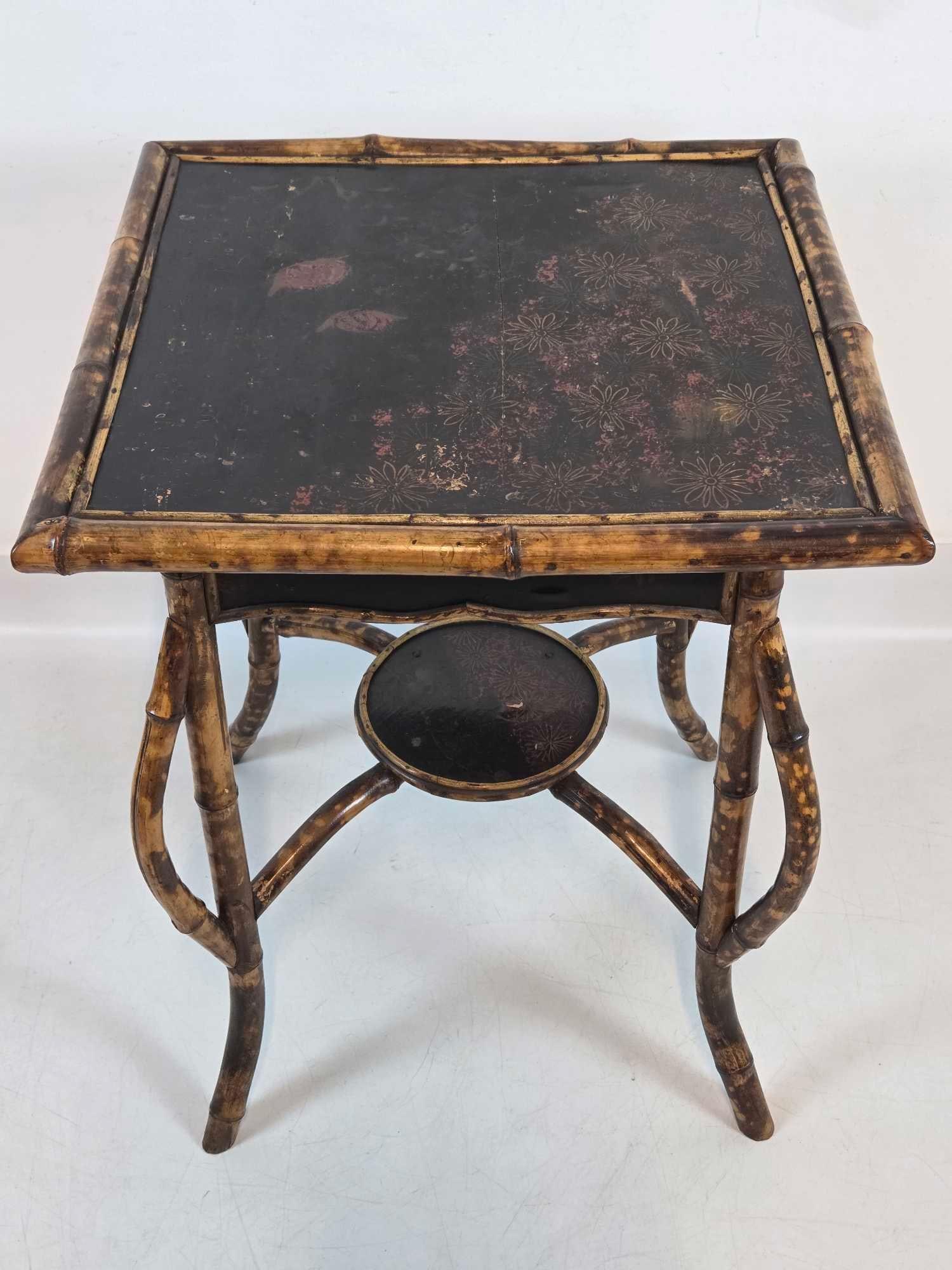 BAMBOO LACQUERED SQUARE SIDE TABLE - 5