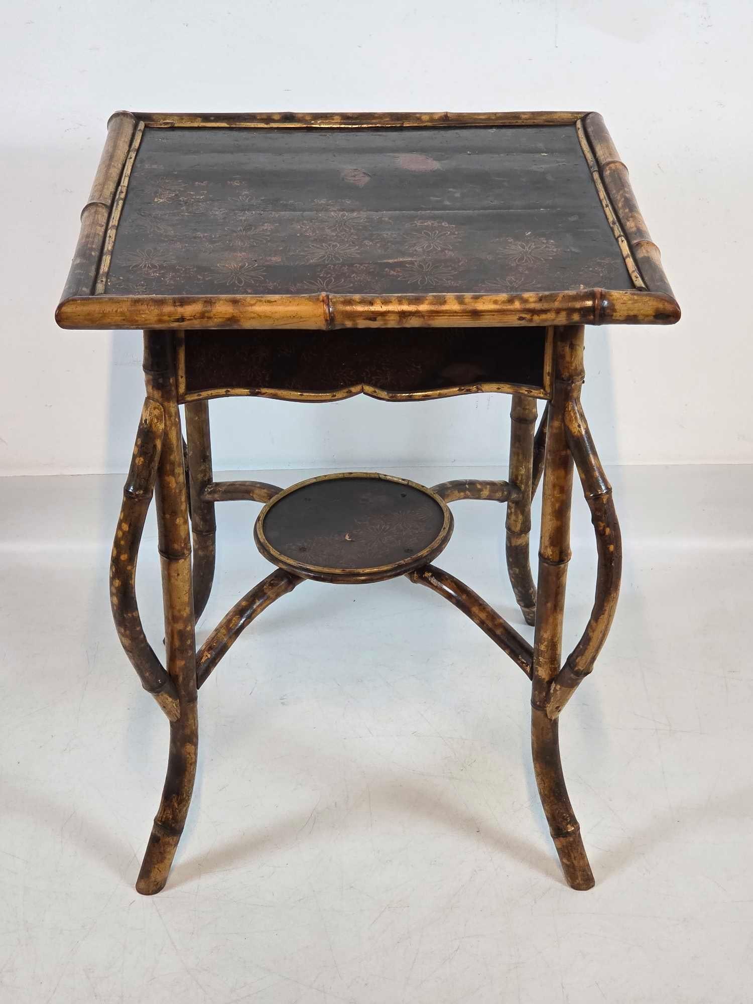 BAMBOO LACQUERED SQUARE SIDE TABLE - 8